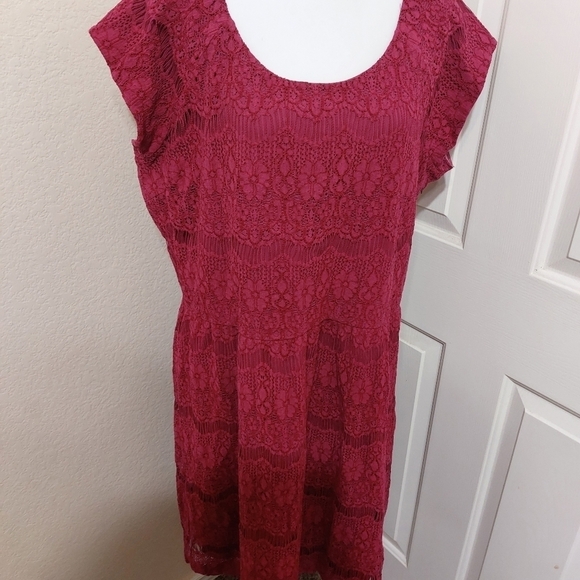 Garnet Hill pink cap sleeve lace dress lined synched waist wedding guest 18 - Picture 3 of 13